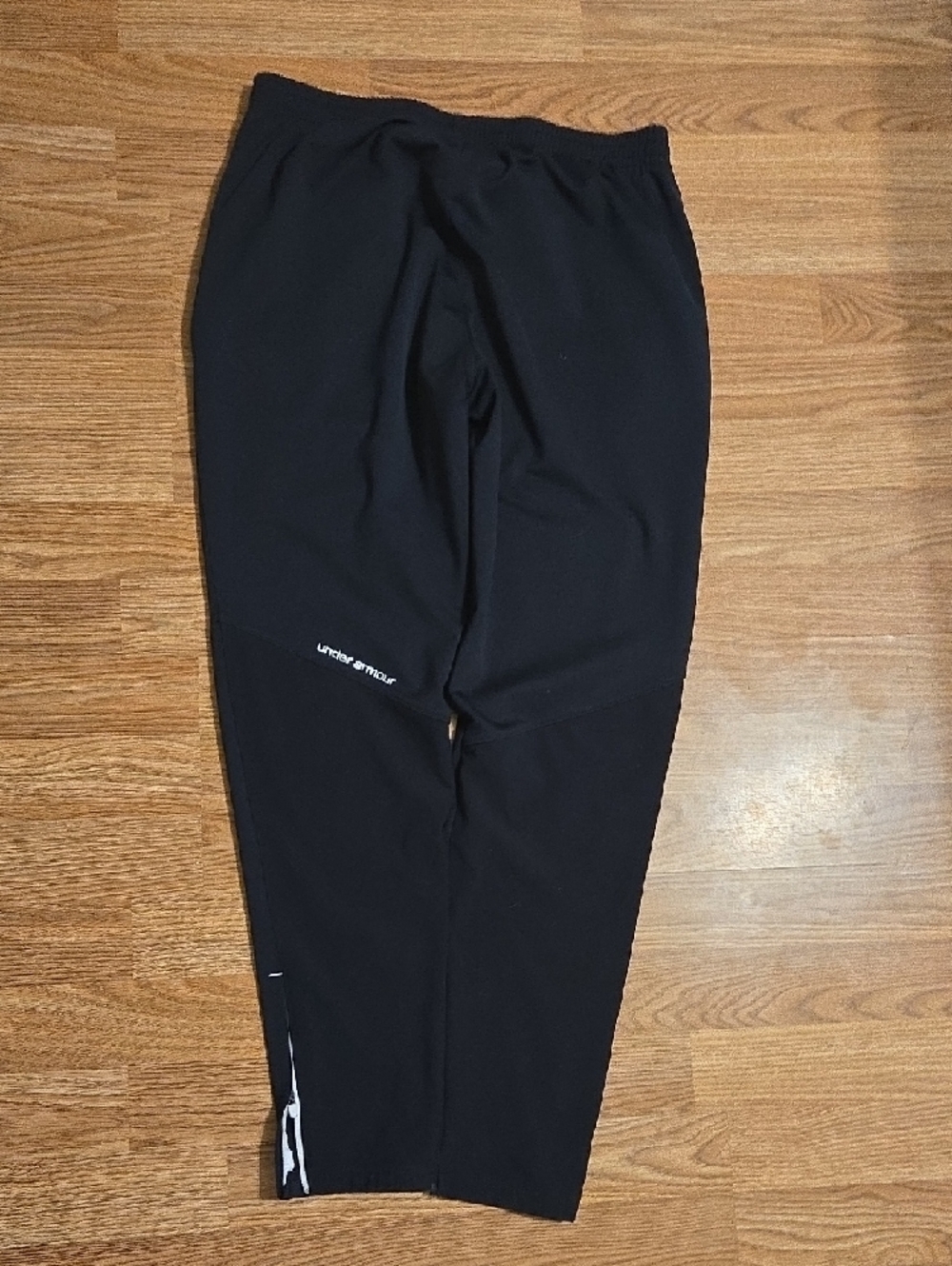 Under Armour Black Jogger Track Pants with White Logo With Ankle Zips - Picture 3 of 3